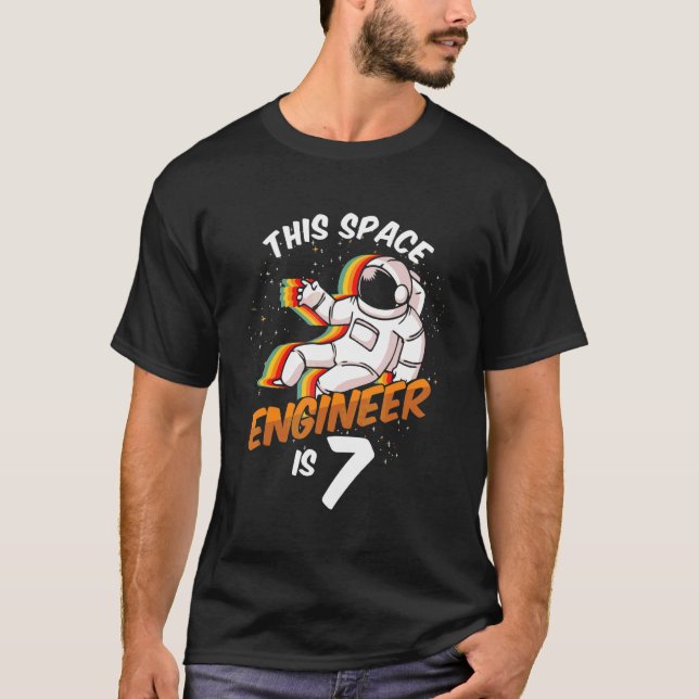 Camiseta Ingeniero Espacio Astronauta De 7 Años Nacido En 2 (Anverso)