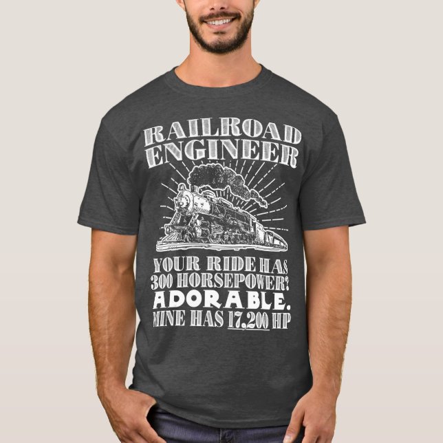 Camiseta Ingeniero Ferroviario Cabalera Divertida Locomotor (Anverso)