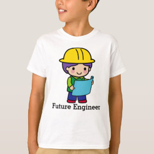 Camiseta Ingeniero futuro chico con sombrero duro amarillo