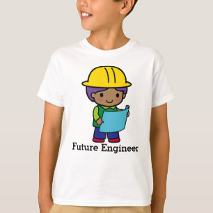Camiseta Ingeniero futuro chico con sombrero duro amarillo