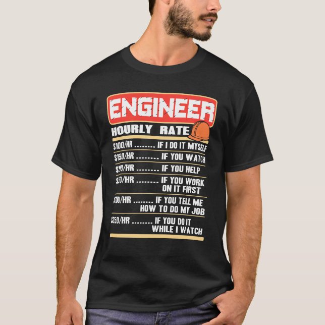 Camiseta Ingeniero - Índice por hora de ingeniero (Anverso)