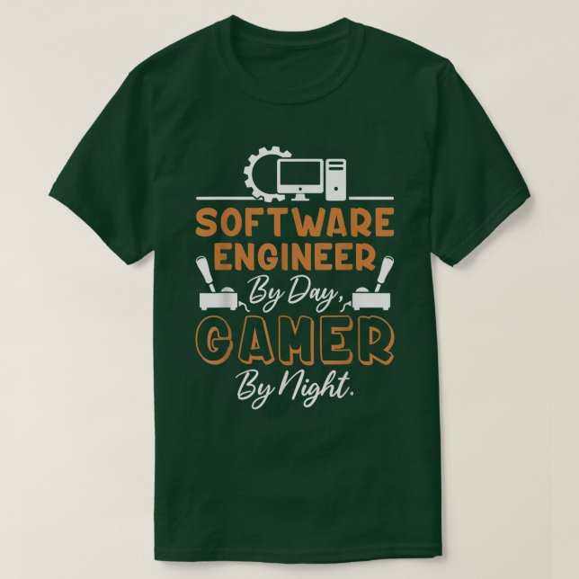 Camiseta Ingeniero Informático De Software Nerd By Day, Gam (Diseño del anverso)