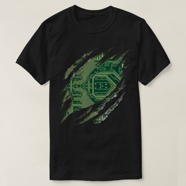 Camiseta Ingeniero Informático Software Geek Circuit Board  (Diseño del anverso)
