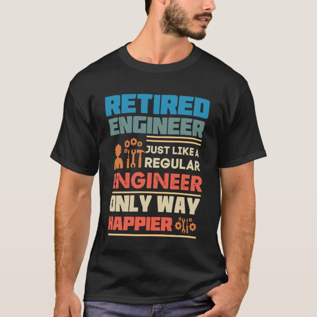 Camiseta Ingeniero jubilado Vintage Como Un Periódico (Anverso)