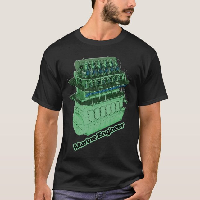 Camiseta Ingeniero marino (HOMBRE) - negro (Anverso)