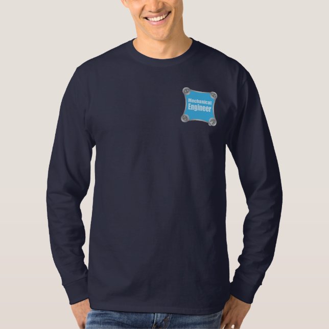 Camiseta Ingeniero Mecánico Azul Fastener (Anverso)