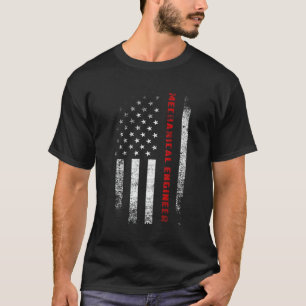 Camiseta Ingeniero Mecánico Bandera Americana Vintage Garag