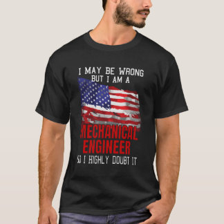 Camiseta Ingeniero Mecánico Bandera Estadounidense Funny Us