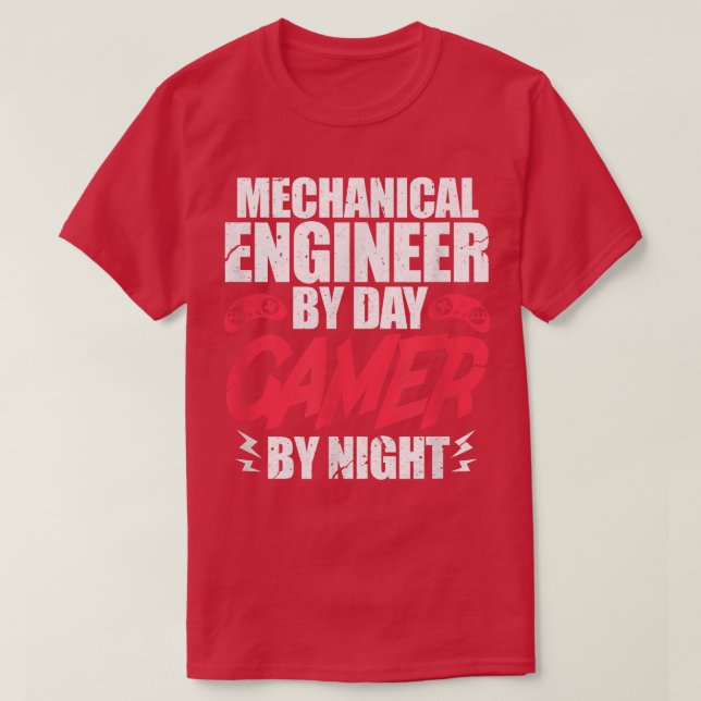 Camiseta Ingeniero Mecánico De Juegos Por Jugador De Día Po (Diseño del anverso)