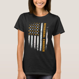 Camiseta Ingeniero mecánico de la bandera de EE.UU.