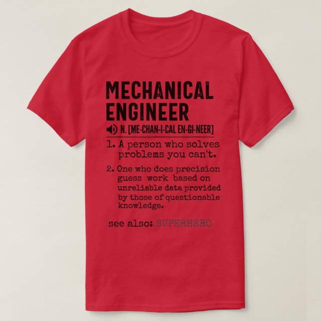 Camiseta Ingeniero Mecánico divertido noun Dictionary Defin (Diseño del anverso)