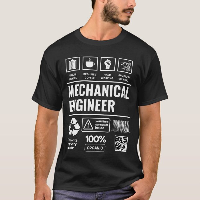 Camiseta Ingeniero Mecánico Funny (Anverso)