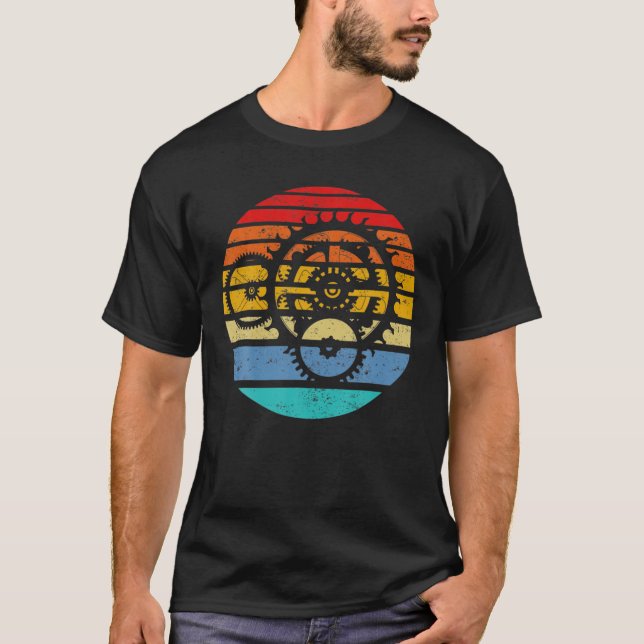 Camiseta Ingeniero Mecánico Funny Retro Cogs Engineering G (Anverso)