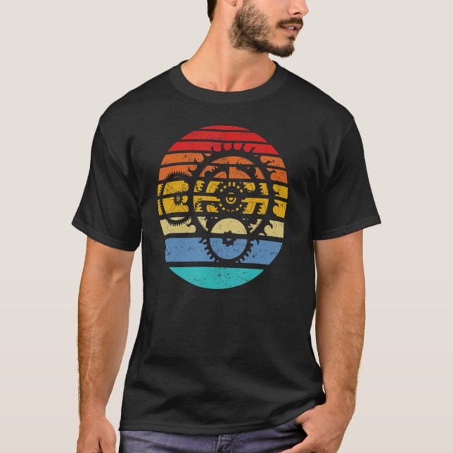 Camiseta Ingeniero Mecánico Funny Retro Cogs Engineering G (Anverso)
