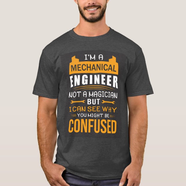 Camiseta Ingeniero Mecánico Muy Cuidado Magician (Anverso)