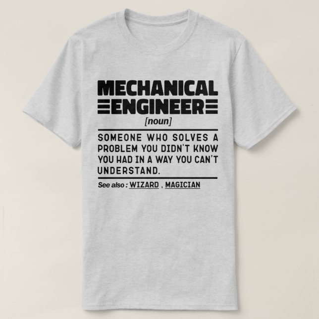 Camiseta Ingeniero Mecánico Nuevo Clásico Car Lover Guay (Diseño del anverso)