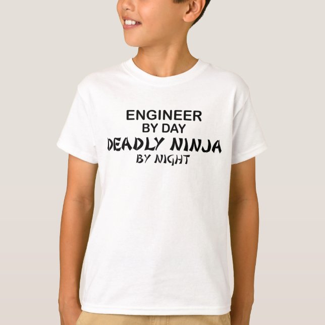 Camiseta Ingeniero Ninja mortal por noche (Anverso)