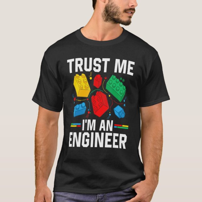 Camiseta Ingeniero Niños Niños Juguete Bloques De Edificio  (Anverso)