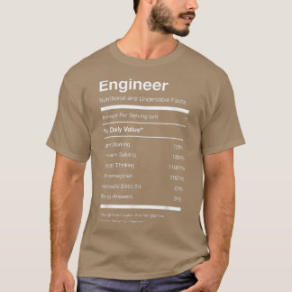 Camiseta Ingeniero Nutrición Hechos Nutricionales Graciosos