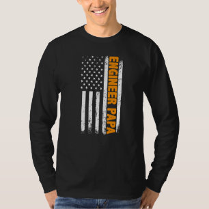 Camiseta Ingeniero Papa American Flag Día del Padre