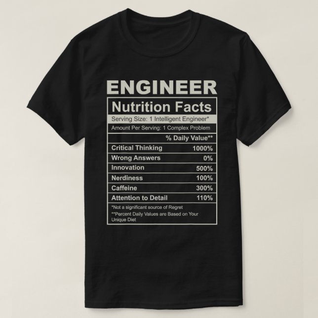 Camiseta Ingeniero para Hombres Divertido Ingeniería Nutric (Diseño del anverso)
