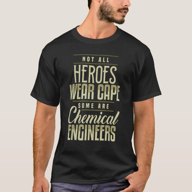 Camiseta Ingeniero Químico Heroes Cape Engineering Apparel (Anverso)