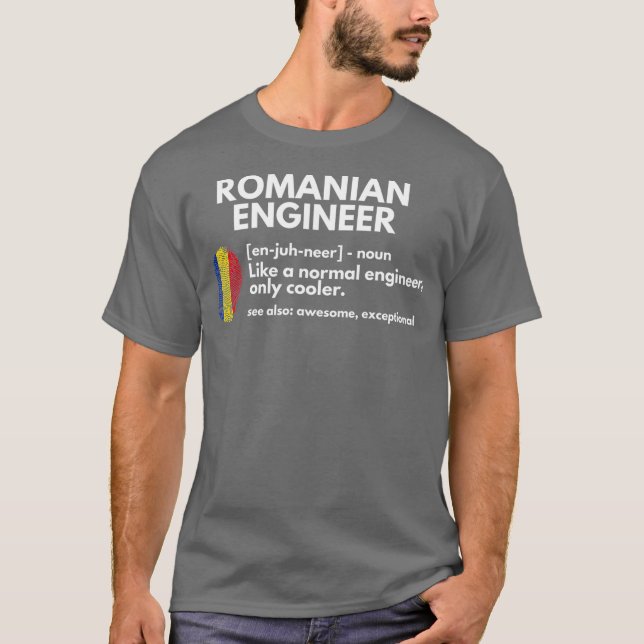 Camiseta Ingeniero rumano Definición divertida regalo de Ru (Anverso)