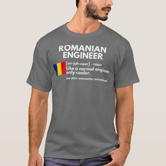 Camiseta Ingeniero rumano Definición divertida regalo de Ru (Anverso)