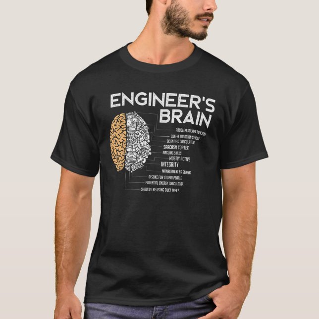 Camiseta Ingenieros Brain Funny Engineering (Anverso)