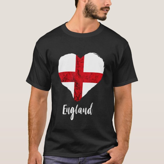 Camiseta Inglaterra Corazón St George's Cross England Flag  (Anverso)