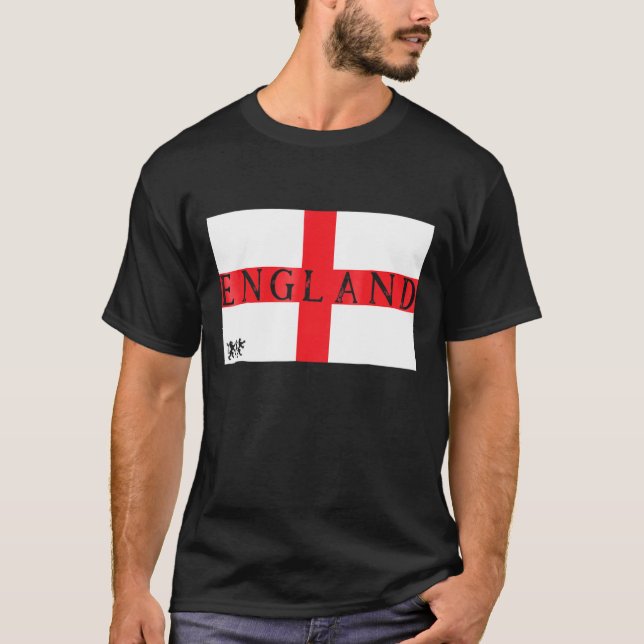 Camiseta Inglaterra Fútbol con bandera 3 pequeños leones (Anverso)