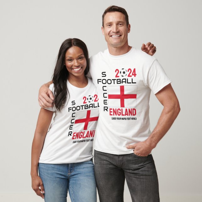 Camiseta INGLATERRA Fútbol Personalizado Nombre 2024 CUALQU (Unisexo)