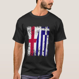 Camiseta Inglaterra Grecia Media Bandera Inglés Griego Band