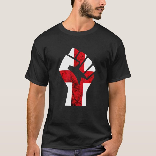 Camiseta Inglaterra Puño Poder Cruz de San Jorge Inglés P (Anverso)