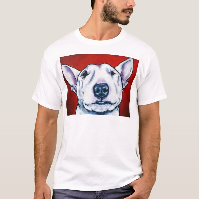 Camiseta Inglés blanco bull terrier (Anverso)