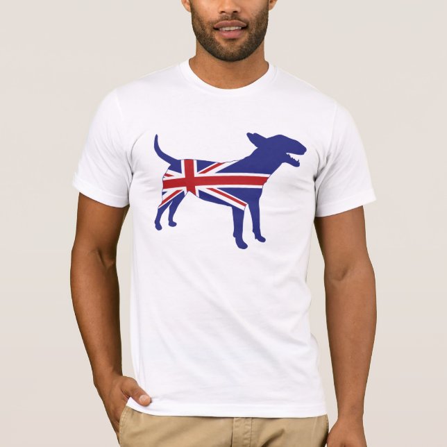 Camiseta Inglés bull terrier/camiseta de Union Jack (Anverso)