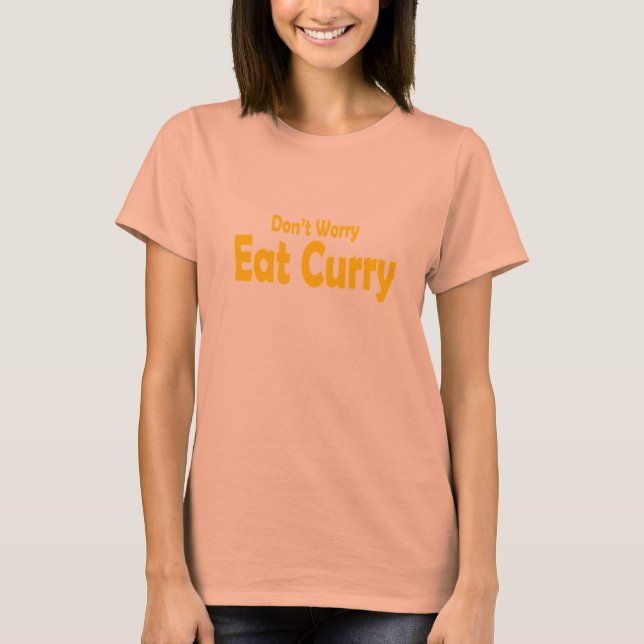 Camiseta Inglés "No te preocupes, come curry" (Anverso)
