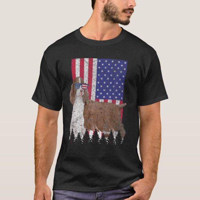 Camiseta Inglés Springer Spaniel Patriotic Dog Estados Unid (Anverso)
