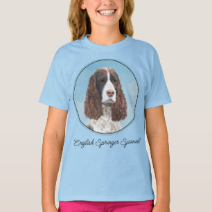 Camiseta Inglés Springer Spaniel Pintura Original Perro Art