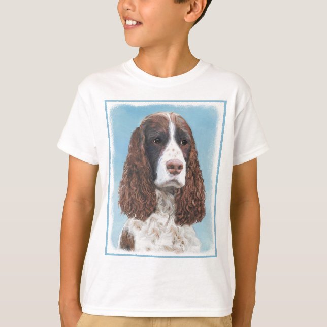Camiseta Inglés Springer Spaniel Pintura Original Perro Art (Anverso)