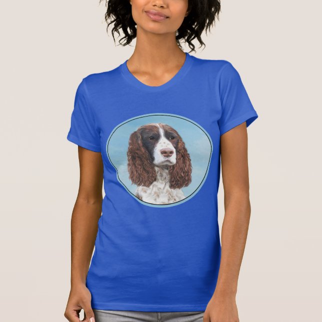 Camiseta Inglés Springer Spaniel Pintura Original Perro Art (Anverso)