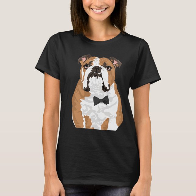Camiseta inglesa del bulldog del caballero para (Anverso)