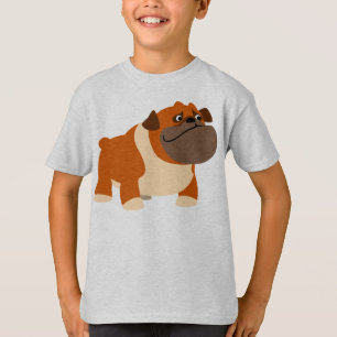 Camiseta inglesa linda de los niños del bulldog