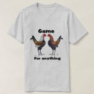 Camiseta inglesa vieja del gallo de juego
