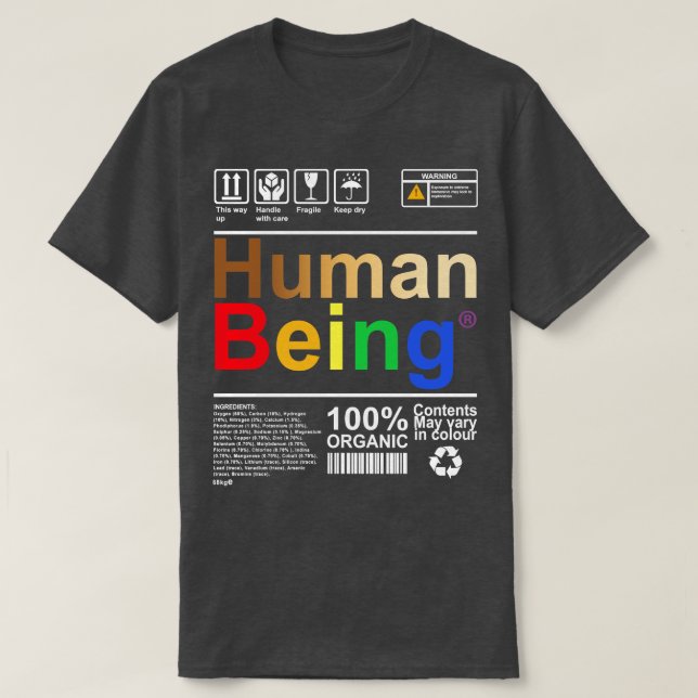 Camiseta Ingrediente científico del ser humano (Diseño del anverso)