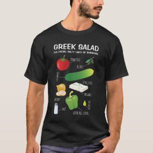 Camiseta Ingredientes de ensalada griegos - Un sabor a sol