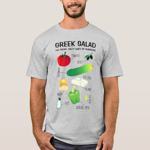 Camiseta Ingredientes de ensalada griegos - Un sabor a sol