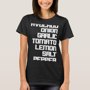 Camiseta Ingredientes de Guacamole I Recinto vegetariano de