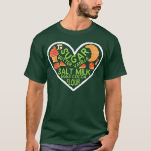 Camiseta Ingredientes de hornear Utensilios Corazón