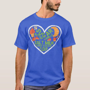Camiseta Ingredientes de hornear Utensilios Corazón 386